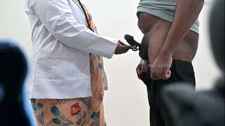 Doctor SHOCKED eyeing small hard-on