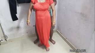Indian desi bhabhi hump in steaming red silky maxi.