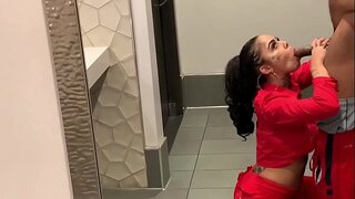 Genevieve Sinn Sucks Sevyan Harden&rsquo;s BBC in Public Bathroom