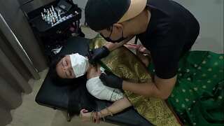 Indian Girl , while Tattoo ,She sensed Strong Orgasm in her Pussy