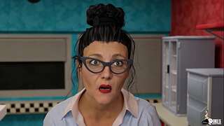 Mature Waitress sucks off her boss for a lift