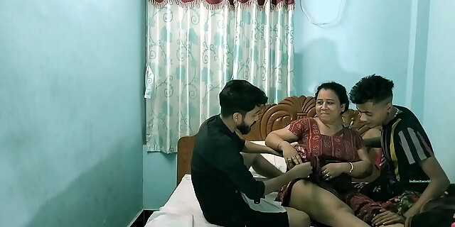 Indian hot step-mother shared with friend!! Indian 3 way fuck-fest