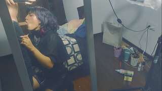 Messy young goth slut luvs beefstick and internal ejaculation
