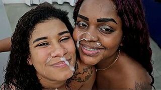 Orgy with 2 friends Jady Martins and Gabyy Peclat, giving each other head and puss until everyone cums.
