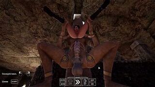 Ada Wong loves riding the enormous cock of an awakened statue