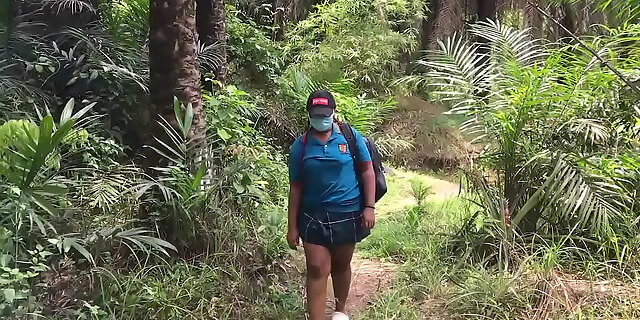 University Girl Missed Her Way To The Forest And Got Fucked By Two Bike Men And She Give Them All Styles