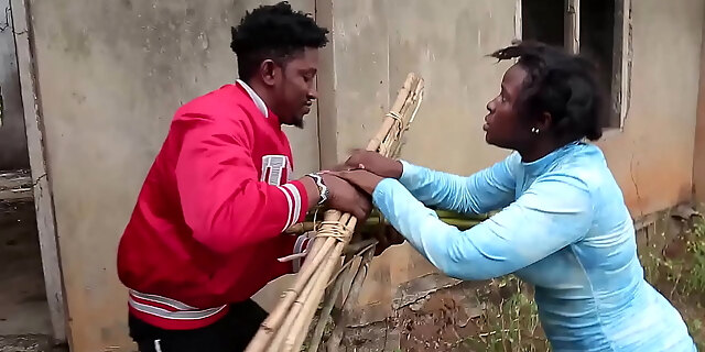 A blind woman went to fetch some firewood in the bush, a village prince came to help her then took her home for a nice tear up