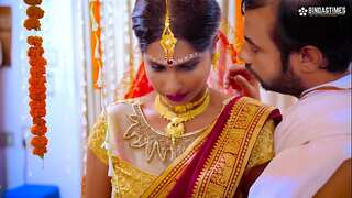 Desi huge-chested new bride plumbed by her former boyfriend in front of her husband( HIndi Audio )