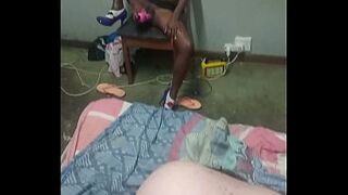 Boss fucks his wife while domestic worker watched and have fun with meaty pink vibrator