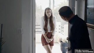 Teen neighbour lets priest anal pummel her