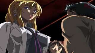 Light-haired girl riding very rich with a teacher