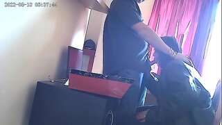 Office romp gargling the bosses cock