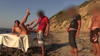 Squirt party on hotel beach. Free Hole Choice! Everyone can take part! AO