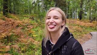 Walking with my sister-in-law in the forest park. Sex blog, Live video. - POV