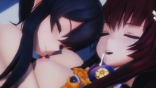 Kantai Collection Yamato Yahagi mmd group fucky-fucky