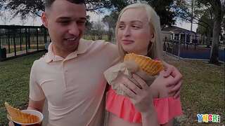 YNGR - Blonde Teen Starlette Storm Takes On A Big Cock And Gives A Rimjob