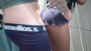 My MADASTRA caught me milking off in the shower kinky caught my dick