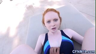Cfnm ginger-haired jizm dumped