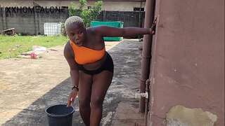 Big ass Nimi caught peeping on ample hefty cock and got punished with doggystyle