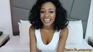 Tiny dark-hued teen creamed