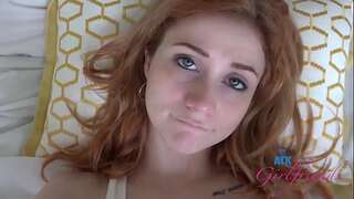 Skinny Amateur redhead with small orbs & braces gets cunt eaten and rides chisel (POV) Scarlet Skies