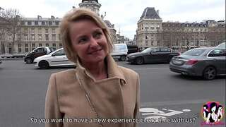 50yo platinum-blonde cougar Cynthia having a xxx gang-fuck