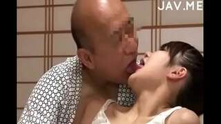 Delicious Japanese girl with all-natural hooters surprises elder dude -