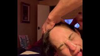 Fucked her brains out for school tuition Older gal double jizz facial cumshot