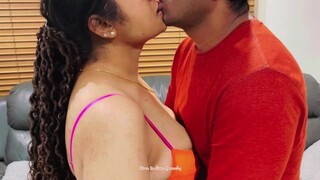Indian Milf Lip Locking with Her Son’s Friend - Intense Deep Kissing - Tongue Sucking - Moaning