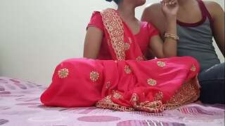 Indian Desi freshly married hot bhabhi was fucking on dogy fashion pose with devar in clear Hindi audio