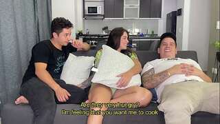 Cornudo spouse cooking while I penetrate with his finest homie - Creampie- Sara Blonde and Logan Salamanca