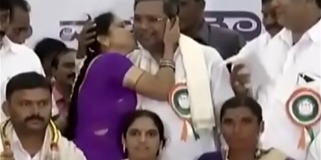 Indian Aunty smooched in public