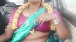 Car hump for long drive. Indian housewife with husbend's father. Telugu dirty talks.