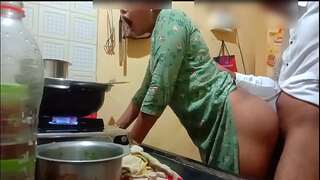 Indian marvelous wifey got nailed while cooking