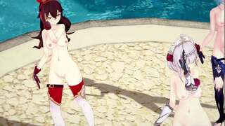Genshin Impact: 【MMD Dance】Con Calma (Noelle, Amber, Eula).