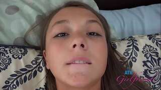 Sweet an innocent amateur Mira Monroe gets pussy licked, blowjob, and smashed