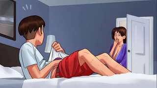 Summertime Saga By Kompas Productions - Caught Masturbating By His Busty Mature MILF Stepmom