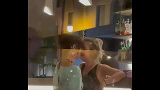 Public girl/girl finger-tickling mate