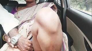 Saree hefty boobs Indian aunty with son in law long drive for fucking. Telugu dirty talks.