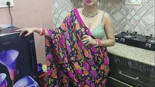 Desi Indian Bhabhi Cheating with Husband and romping from brutha in kitchen Full Movie hindi audio