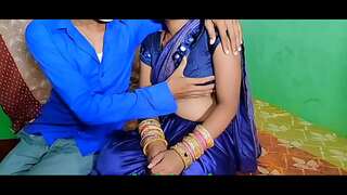 Step undressing in blue sari hindi awaj