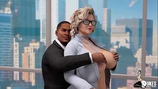 A BBC fucks his employee then keeps her on as his fresh assistant