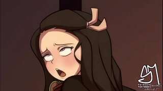 Tanjiro crowds at Nezuko