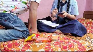 Village college girl girl did grubby work with her mate