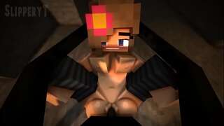 Jenny gets her pussy demolished and filled to the verge with cum by an enderman