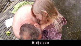 Incredible bang-out inbetween sweet teenager and senior bastard