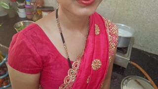 Indian super-steamy bhabhi fucking in kitchen with dever in rear end style clear Hindi audio