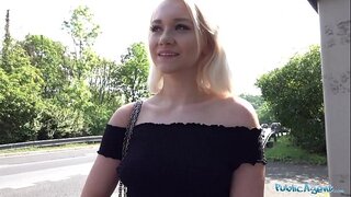 Public Agent Blonde teen Marilyn Sugar torn up in the forest