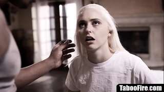 Naive young unsighted girl deflowered by creepy ebony man