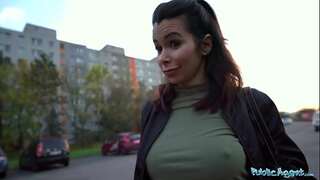 Public Agent Stunning brunette with beautiful tits humps a stranger to pay a fine